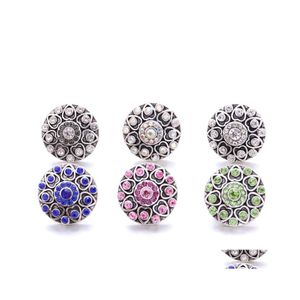 Chiusure Ganci Strass all'ingrosso 18Mm Chiusura con bottone a pressione Cuore Fiore Metallo Zircone Ramo Charms per scatti Risultati gioielli Suppli Dh1Py