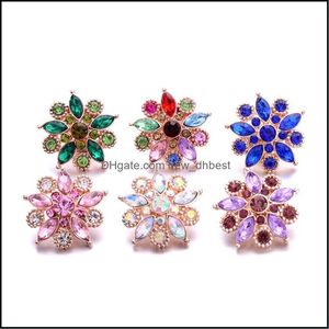 Fermoirs Crochets En Gros Strass 18Mm Snap Bouton Fleur Fermoir Or Métal Zircon Charmes Pour Snaps Résultats De Bijoux Su Dhseller2010 Dhcpe