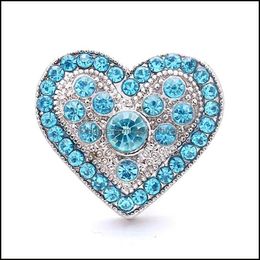Klemt haken groothandel trendy kristal strass love heart snap knoppen gesp 18 mm metaal decoratieve zirkonen knop cha dhseller2010 dhvjv