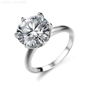 Bague de fiançailles en argent sterling 925 plaqué or 18 carats réglable avec diamant VVS Moissanite pour femme 2 CT 5 carats