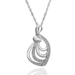 Classcial 18K or rose/platine plaqué coeur pendentif colliers Genune cristal autrichien mode Costume femmes collier bijoux pour femmes