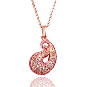 Classcial 18 K oro rosa/platino plateado colgante collares genuino cristal austriaco moda disfraz mujer joyería para mujer