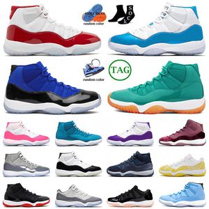Classic 11s Basketball Sneakers Chaussures Jump Man 11 Taille 13 Cherry Pink Rose High Ciment Cool Grey Grey Men Femme Trainers Sports Outdoor