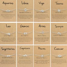 Klassieke 12 sterrenbeeld armband mode verstelbare bling bling strass astrologie sterrenbeeld armband voor vrouwen meisjes geschenken