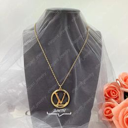 Collier classique avec pendentif en forme de cercle en or 18 carats, chaîne de pull pour femmes, collier Simple à la mode, bijoux de créateur, cadeau