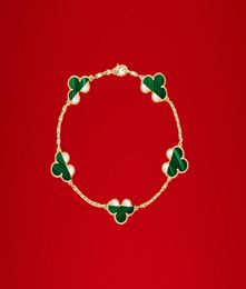 Classic 18k Gold Fourleaf Clover Bracelet Chain for Women está de moda y de una caja de regalo de alta calidad 0013546823