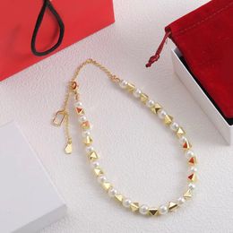 Klassieke 18K Gold Pearl Chokers Necklace Dames Fashion Exquiste Designer Ketting voor Weded Women's Wedding Party Gift Sieraden