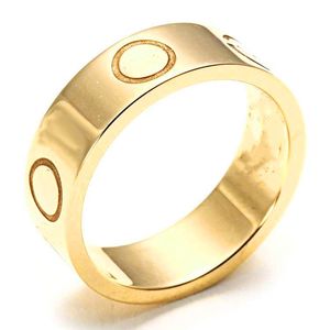 Klassieke 18k vergulde designerringen voor vrouwen Liefdesring Ringen voor koppels Titanium Staal met diamanten ring Unisex sieraden Huwelijksverjaardag Cadeau