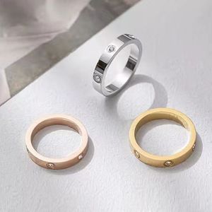 Klassiek 18K GOUD GOLDE Designer Rings Dames Liefdesringen Paren Rings titanium stalen diamantringen unisex trouwringen jubileum sieraden geschenken