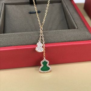 Klassieke 18K vergulde diamanten hanger ketting: titanium staal geluk kaleverketting, designer sieraden geschenk groothandel