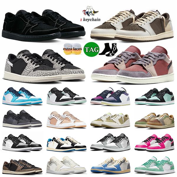 Classic 1s Mocha Black Phantom 1 Chaussures de basket-ball Hommes Femmes Low OG Baskets Jodens Fierce Pink Golf Olive Sail UNC Inside Out Hommes Scotts Fragment Trainer Sports