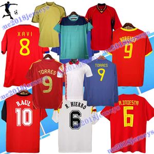 Klassieke 2010 Doelman Retro Voetbal Jersey 96 08 10 12 CASILLAS XAVI LUIS ALONSO PIQUE TORRES Camiseta De Futbol voetbalshirts