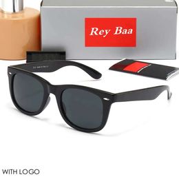 Classic 2024 Retro Men -merk Ray Sunglasses voor vrouwelijke Designer Eyewear Bands Metal Frame Designers