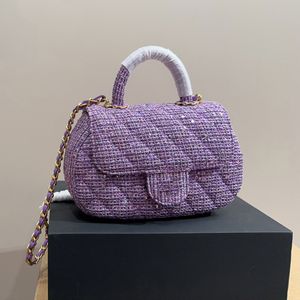 Classique 24 nouveau sac à bandoulière de couleur unie créateur de luxe mode grande capacité poignée chaîne sac marque française Double lettre haute qualité Tweed sac à bandoulière