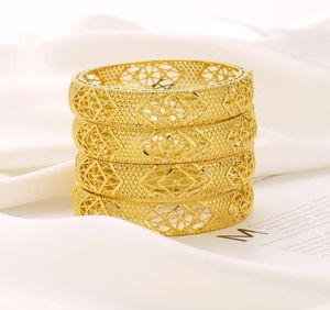 Classic 24k Fine Gold GF Openable Diamond Bracelet Bangle de 60 mm Joyas de flores Whole Elegant Gift Women1102223