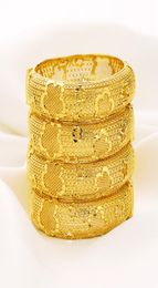 Bracelet classique en or fin 24K GF, fleur ouvrable, 60mm, design sculpté en creux, bijoux entiers, élégant, cadeau 3106908