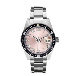 Relojes clásicos de 28mm de color rosa para mujer, correa de acero inoxidable mecánica automática, reloj de moda para mujer, reloj de Número romano Gift345S