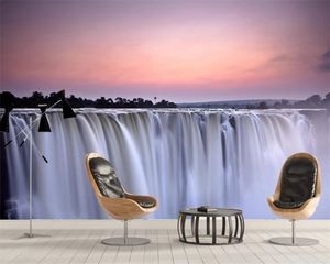 Klassieke 3d behang sfeervolle 3d eenvoudige waterval landschap schilderij romantische landschap decoratieve 3d wallpaper