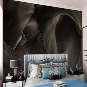 Klassieke 3D Wallpaper Black Silk Exquisite Patroon Home Decor Schilderij Muurschildering Waterdichte Antifouling Wallpapers Muursticker