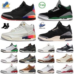 Classic 3s Entrenadores para hombre Mujeres Jumpman 3 Zapatos de baloncesto Racer Blue Off Noir Fear Medellin Sunset Wizards Cardinal Red Cool Grey Pine Green Zapatillas deportivas