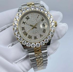 klassieke 5-stijl premium kwaliteit herenhorloges 43 mm grote diamanten bezel saffier lichtgevende automatische datum tweekleurige armband eta 2813 mechanische automatische herenhorloges