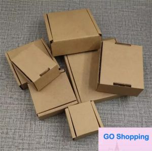 Caja de papel Kraft grande clásica de 50 uds, caja de embalaje de joyería de cartón marrón para envío de papel grueso corrugado Postal 17 tamaños 1