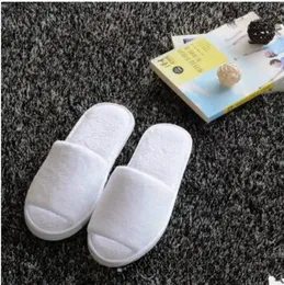 Klassieke 7 kleuren Soft Hotel SPA Niet-wegwerppantoffels Fluweelkleurige 7 mm dikke zool Casual badstof katoenen doek Spa-pantoffels, One Size Fits Most Wholesale