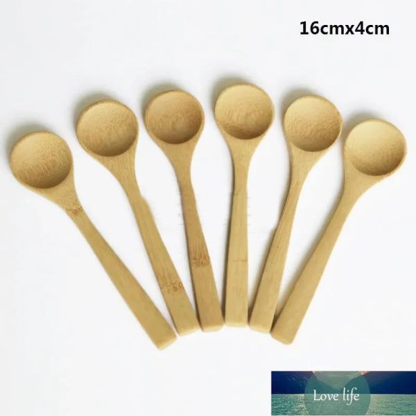 Cucharas de bambú pequeñas clásicas de 8 tamaños, minicucharas de miel naturales respetuosas con el medio ambiente, minicucharadita de café para cocina, cuchara de helado para niños de 9 ~ 16cm