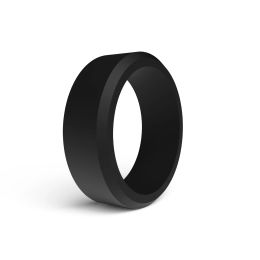 Classic 8mm Dome Beveled Edge Silicone Rings Bands Hypoallergenic Flexible Silicone Ring Men's Outdoor Sports Rings Good Quality