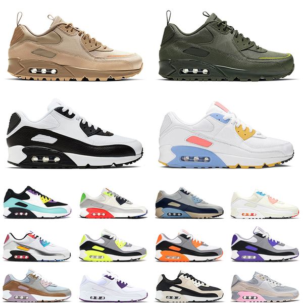 air max 90 chaussures de course chaussures de plein air inversée canard Camo totale orange Dancefloor chaussures de sport de sport vert formateurs mens