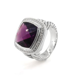Classic 925 Sterling Silver Black Agate Rings Vintage Topaz 14mm Ring voor vrouw sieraden 2022 Nieuw feestgeschenk251Q