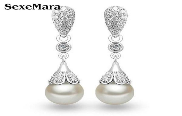 Classic 925 Silver Silver Clear Crystal Long Drop Boucles d'oreilles en larmes Bijoux de mariage de mariée pour femmes 33401223270339