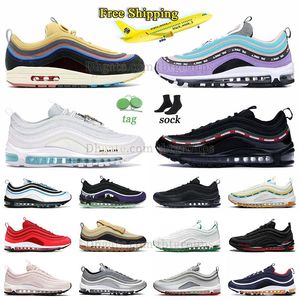 Envío gratis Classic 97 Sean Wotherspoon 97s Running Shopers Mens Sneakers Triple White Black Golf Nrg MSCHF X INRI JESÚS DISEÑADOR DE MOBEN CELESTIOS