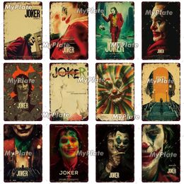 Classic America Joker Film rétro Metal Iron Painting Affiches Affiches Vintage Plaque en étain Signe décor mural pour bar Club Man Cave Bedroom Gift Wholesale Taille 30x20cm