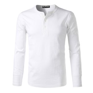 Klassieke Amerikaanse Casual Zware Henley T-shirt Mannen Amekaji Fashion Mens Slanke Fit Lange Mouw T-shirt Tee Shirt Homme Y0322