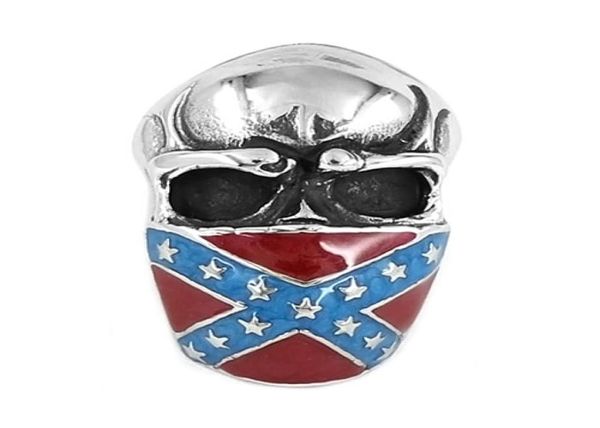Blanche à bancs de crâne infidèle américain classique bijoux en acier inoxydable vintage étoile mot à motaire homme anneau swr06581974595