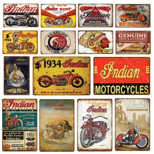 Motocicleta americana clásica Piezas originales Accesorios Carteles de chapa de metal Vintage Home Bar Garaje Placa decorativa de pared Placa personalizada Tamaño 30X20CM w02