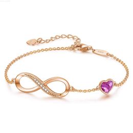 Bracelet classique et éternel en forme de huit pour femmes, chaîne de clavicule exquise, offre des cadeaux de luxe aux filles