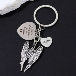 Classic Angel Wings Heart Mom Heaven Keychain Love Mama Key Ring For Women Moederdag Good Gift Handgemaakte sieraden