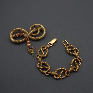 Klassieke dierenarmbandbroche set dames antieke emailbangen vintage Egyptische sieraden 240508