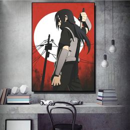 Klassieke anime rond canvas schilderen hd naruto uchibo sasuke itachi posters muur kunst print muurschildering foto's home cadeau cuadros