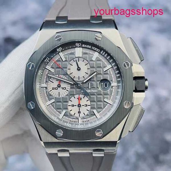 Regarder AP Classic AP Watch Royal Oak Offshore Series 26400io Mens Watch with Black Ceramic Grey Disc Disc Date Timing 44mm Automatic Machinery