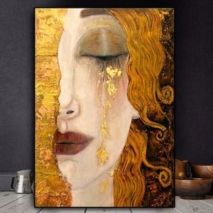 Klassieke kunstenaar Gustav Klimt Tear Abstract 5D Diamond schilderij Portret Handgemaakte mozaïek Wall Mural Poster Home Decoratie 201112236r