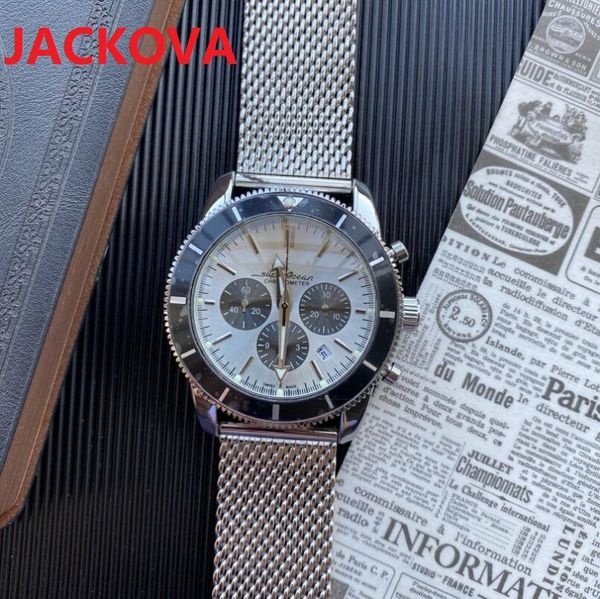 Atmósfera clásica reloj de pulsera de negocios malla de acero inoxidable subesferas de fecha automática presidente de trabajo para hombre de alta calidad modelo superior reloj militar Reloj de hombre