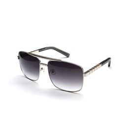 Klassieke Attitude Vierkante Zonnebril Zilver Metaal Grijs Gradiënt Mannen Mode Designer Zonnebril Sunnies gafas de sol Sonnenbrille Sun Shades UV400 Brillen met Doos