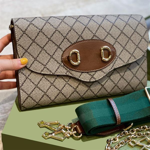 Sacs classiques portefeuilles sacs à main femmes mode sac à bandoulière avec nœud diamant treillis Vintage rabat porte-monnaie 2155
