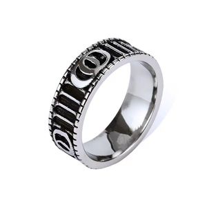 Bagues de bande classiques Bague en acier titane pour hommes et femmes aile chrysanthème lettre argent designer cadeau de luxe petite amie bijoux de mariage ne se décolore pas