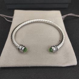 Bracelet classique pour hommes, bijoux en argent plaqué, bracelet de luxe, tendance, fil torsadé, vintage, ouvert, grand poignet, cadeaux de vacances, haute brillance, zh155 E4