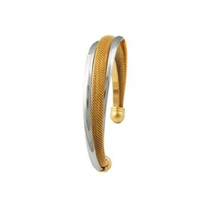 Brazaletes clásicos para hombres, mujeres, color dorado, dos tonos, pulseras, brazaletes, joyería vintage Q0717