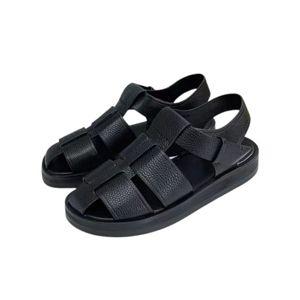 Klassieke Baotou Romeinse Sandalen Vrouwen Zomer Piggyback Schoenen Muffin Dikke Bodem Echt Leer Handgeweven Koeienhuid Holle Schoenen